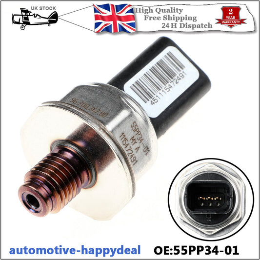 for PEUGEOT for CITROEN 1.4 1.6 HDi Diesel FUEL RAIL PRESSURE SENSOR 55PP34-01