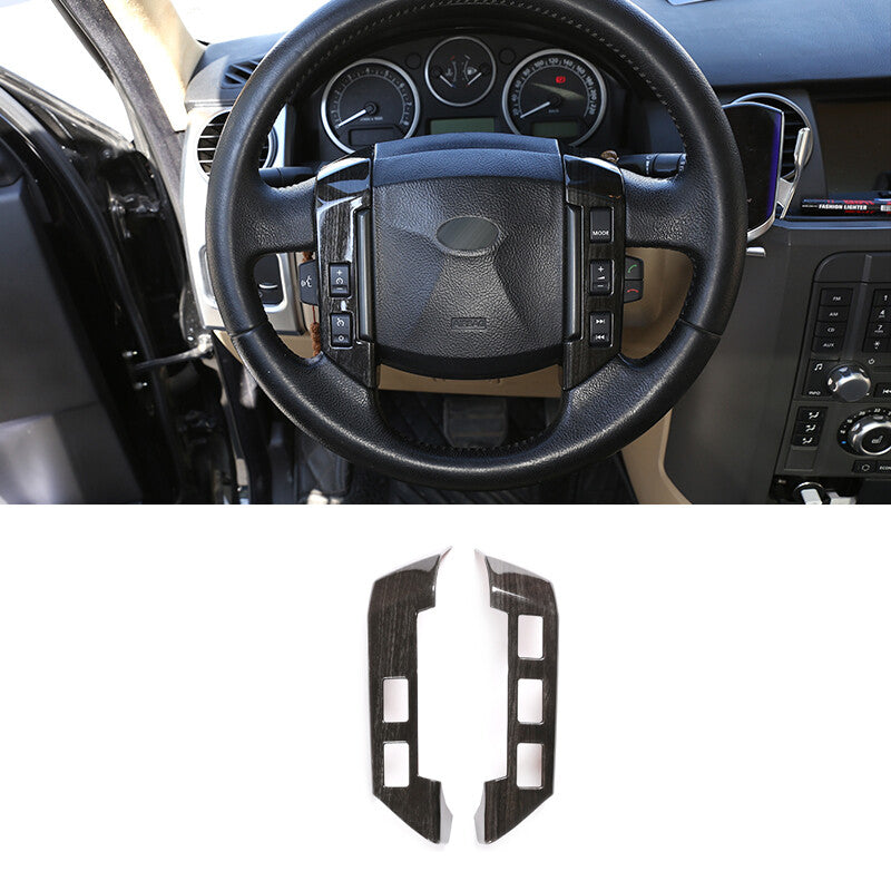 Wood grain steering wheel button cover frame for LR3 Discovery 3 & Freelander 2- n