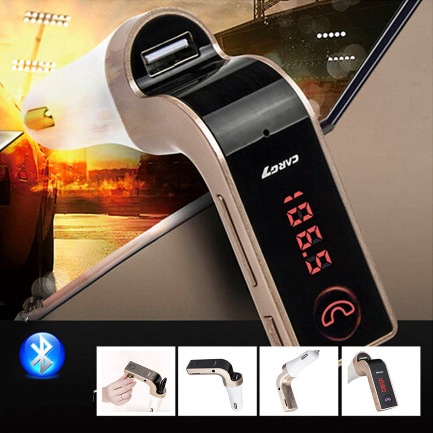 Car FM Transmitter Radio Modulator MP3 Player Hands- Bluetooth Red LED USB