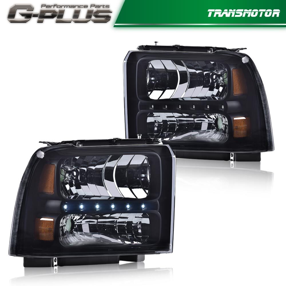 Fits 05-07 for F250-550 Super Duty 4X Cigarette Headlights and Clear Fog Lights - v