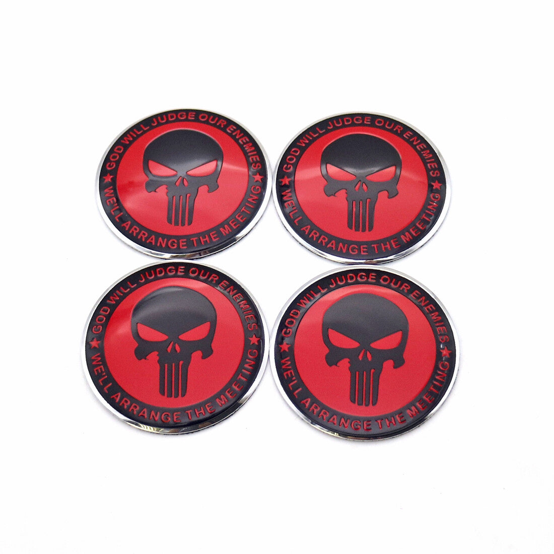 4x 56mm Wheel Center Hub Cap Car Auto Skull Emblem Badge Decal Sticker Q