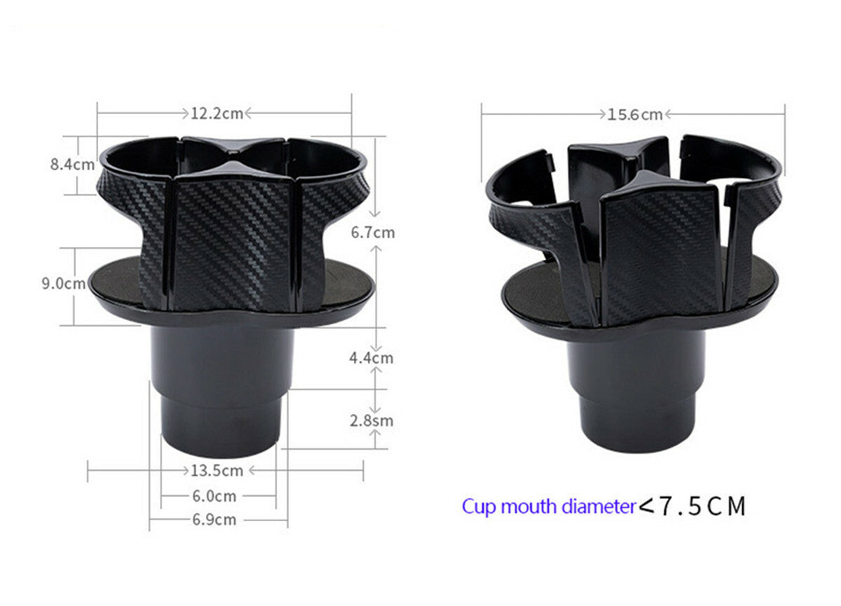 Carbon Fiber Look Car Center Console Cup Holder Storage Box Organizer Non-slip Q