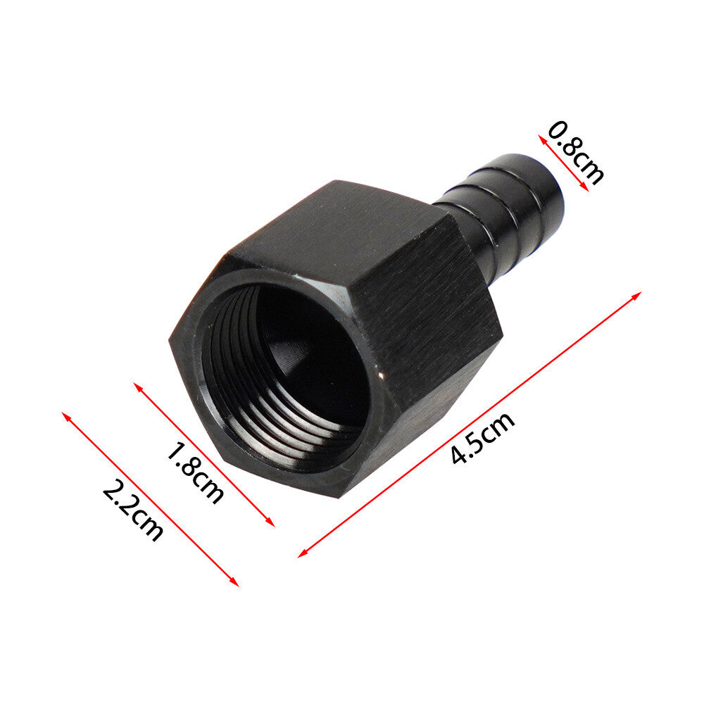 2-Piece Set x Accessory Hose End Straight 3/8 inch Barb to 6 AN Female Rotary Anodized Aluminum