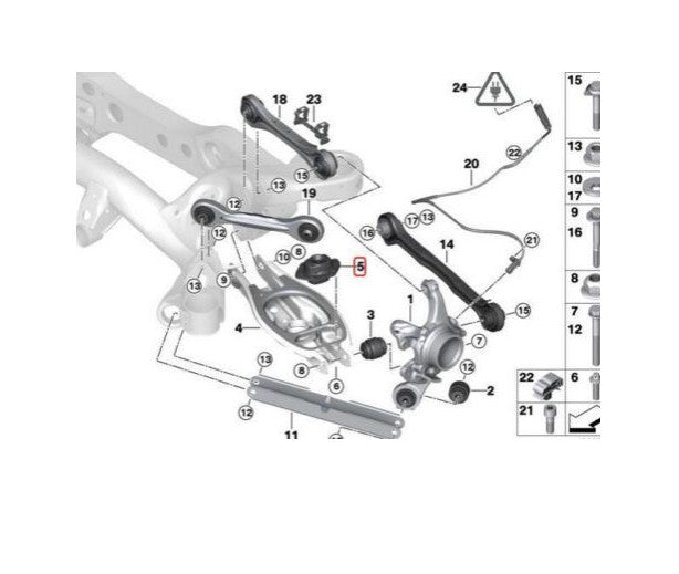 12-piece rear lower suspension strut bearings suitable for E81, E82, E88, E89, E90- n