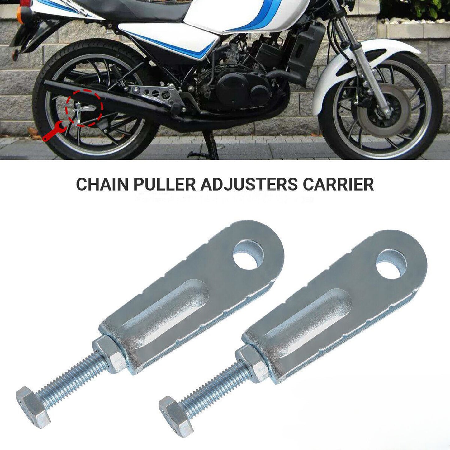 2PCS Wheel Chain Puller Adjuster Tensioner Part for Yamaha Breeze Grizzly 125