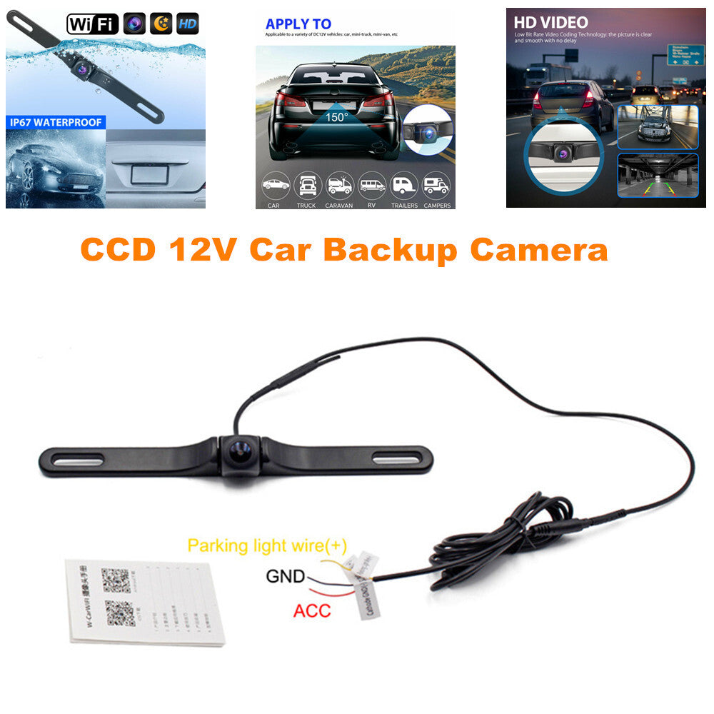 CCD vehicle backup camera rearview video camera WiFi wireless compatible with Android and iOS. n