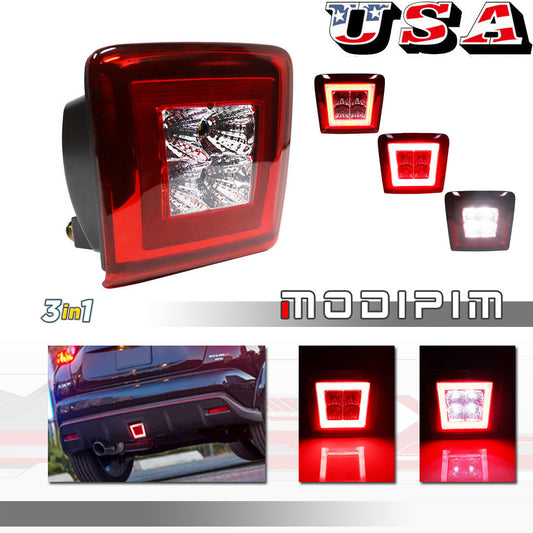 White/Red Red Lens LED Brake Reverse Rear Fog Light for 370Z Juke Sentra - v