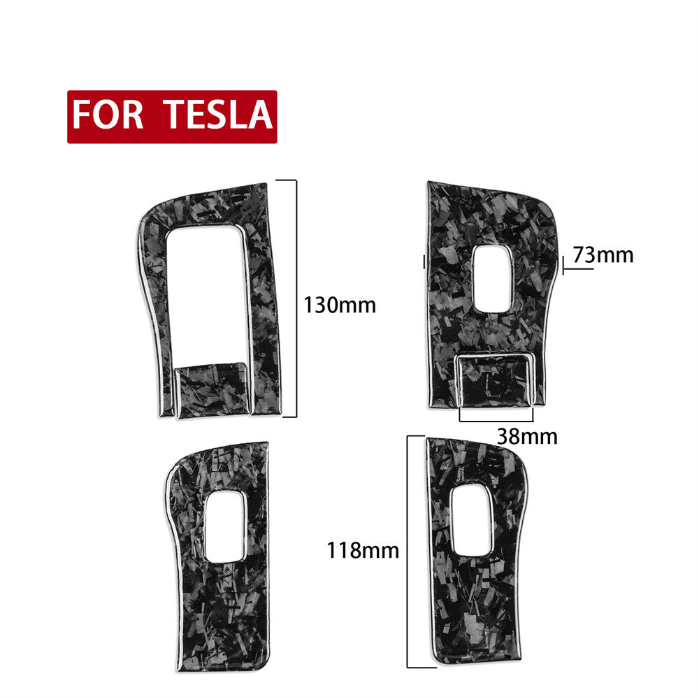 Forged Carbon Fiber Window Lift Switch Button Trim for Tesla Model 3 / Y 2017-23