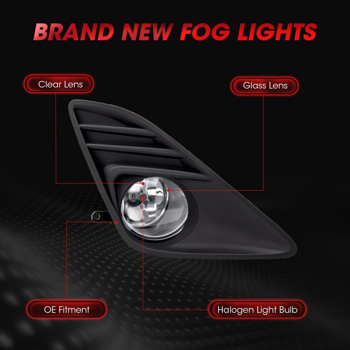 Replacement Fog Lamp Assembly for 2012 - 2014 for Camry with Wiring Kit L+R- v