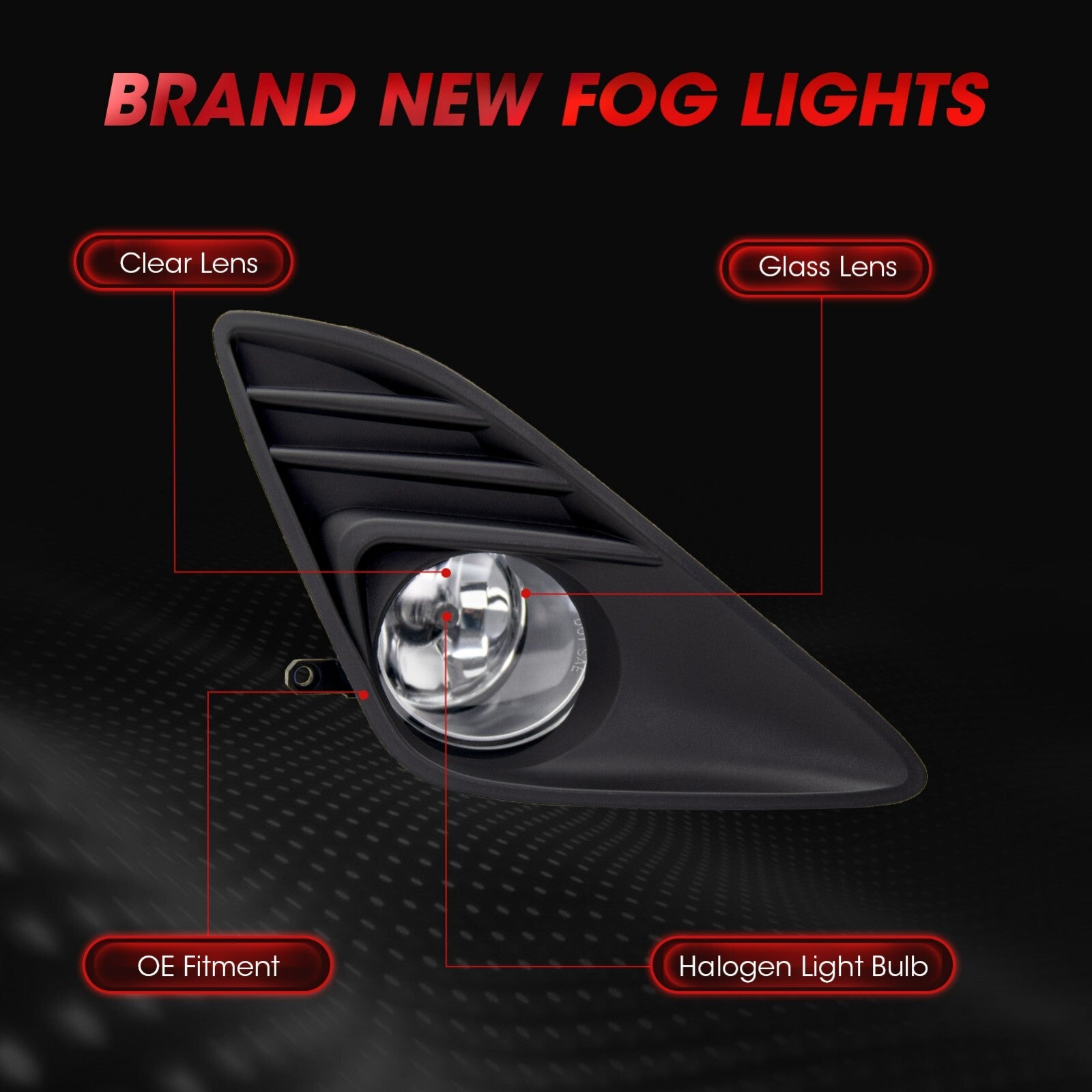 Replacement Fog Lamp Assembly for 2012 - 2014 for Camry with Wiring Kit L+R- v
