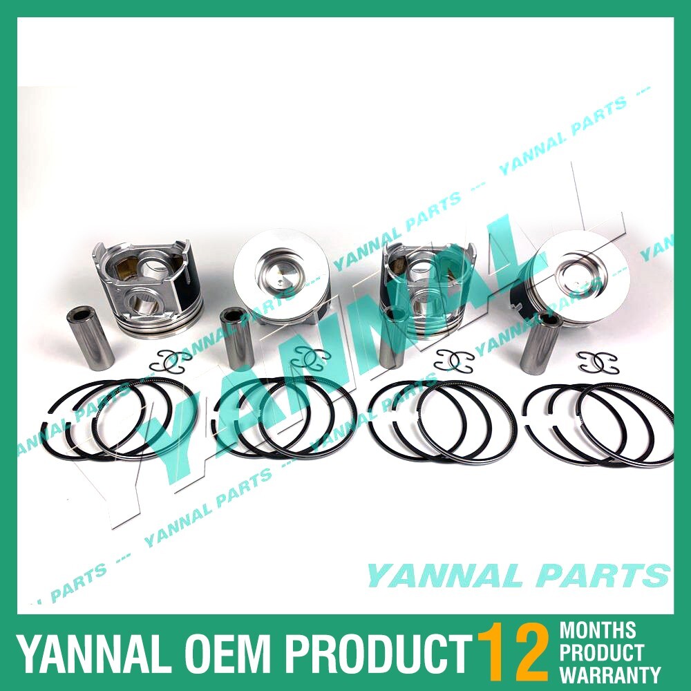 4 Cyl V3307 V3307T Pistons and Rings 1J751-21110 for Kubota Engines