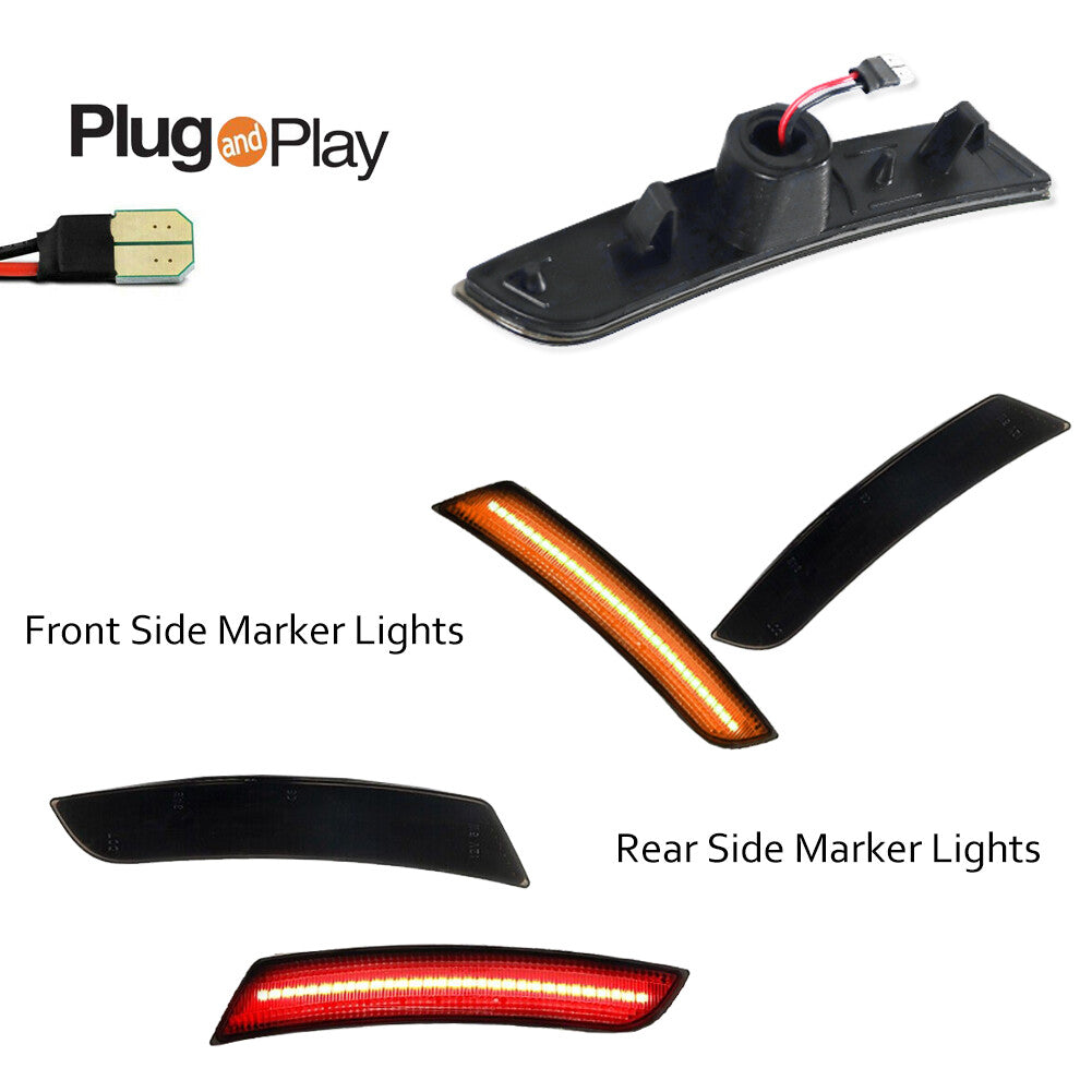 4pcs LED Bumper Side Marker Lights Front Light + Rear Light for 2016+ for Camaro - v
