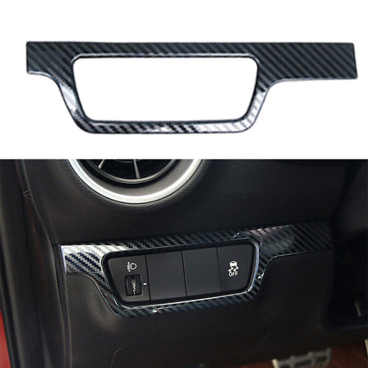for Kia K3 Forte 2019-2021 Carbon Fiber Headlight Switch Button Cover Trim Frame