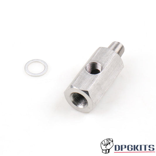Oil Pressure Sensor Tee 1/8''NPT to Adapter Fitting Turbo Supply Feed Line Gauge