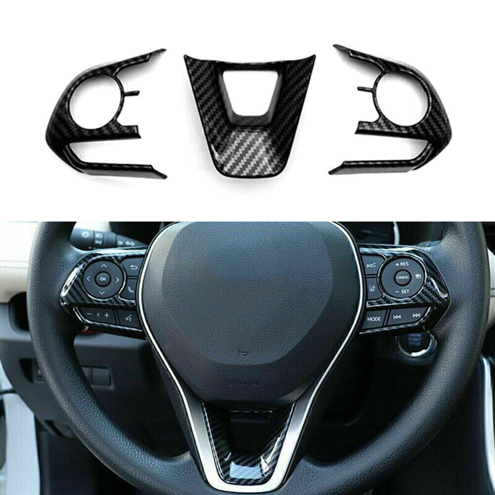 3pcs Car Steering Wheel Frame Cover Trim ABS for 2020 for Toyota for Corolla