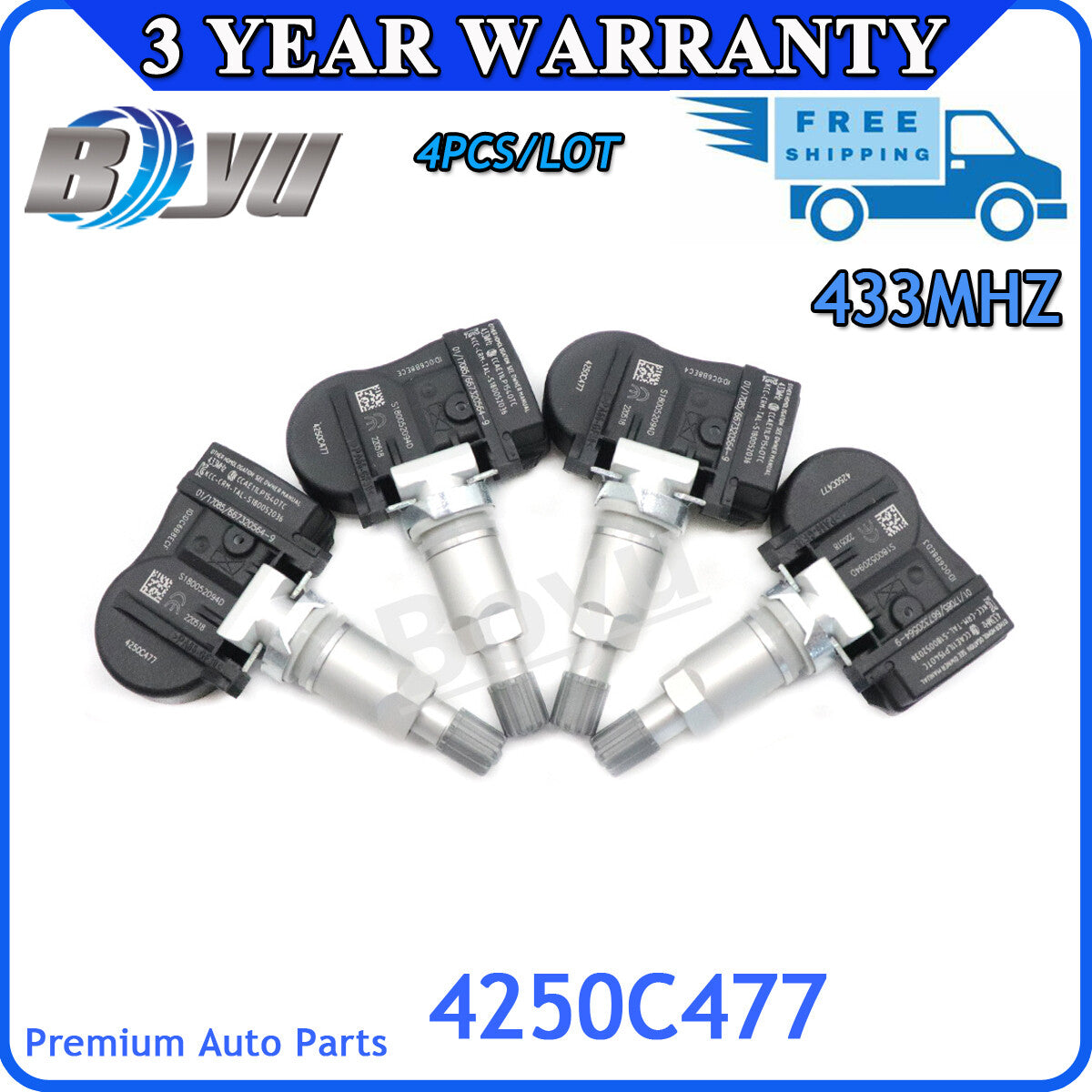 4250C477 4X Tire Pressure Sensor (TPMS) for ASX GA0 and for Peugeot ION 433MHz v