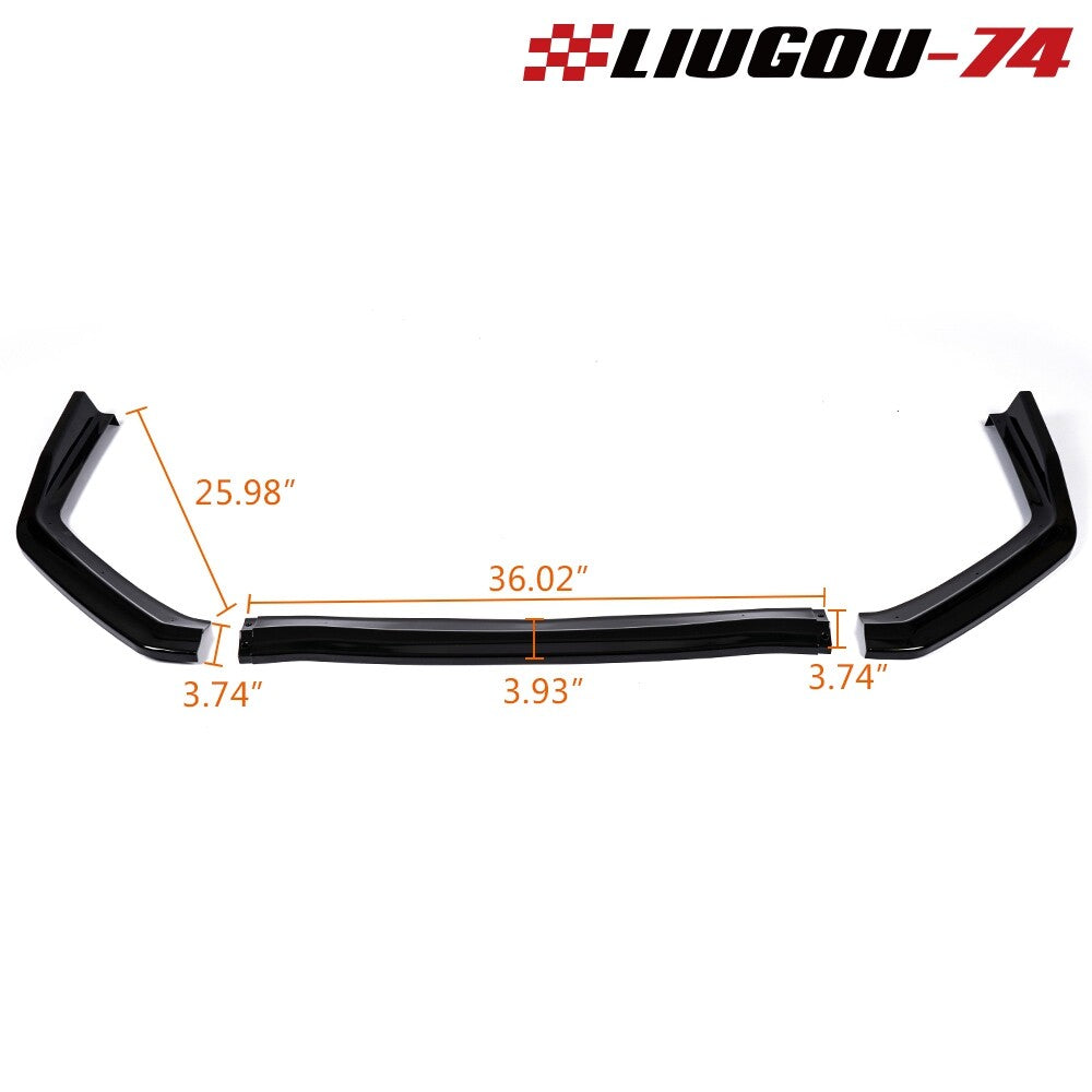 Fits 15 - 20 for Subaru WRX STI Sedan CS Style Front Bumper Lip Pan Kit Black U- v