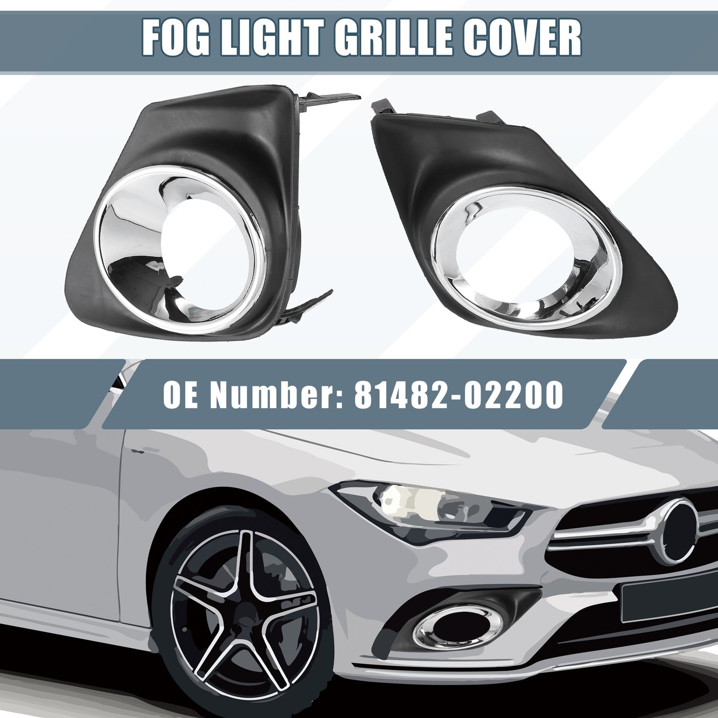 1 dual fog light grille cover 81482-02200 81481-02210 for Toyota
