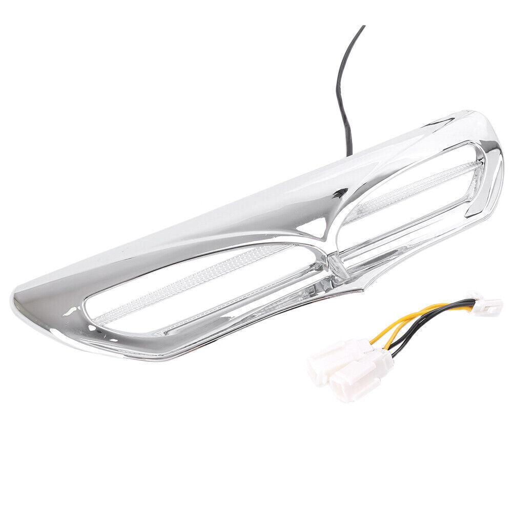 Chrome Batwing Fairing Vent Trim LED Light Fit for Harley 14-UP FLHX FLHTCU