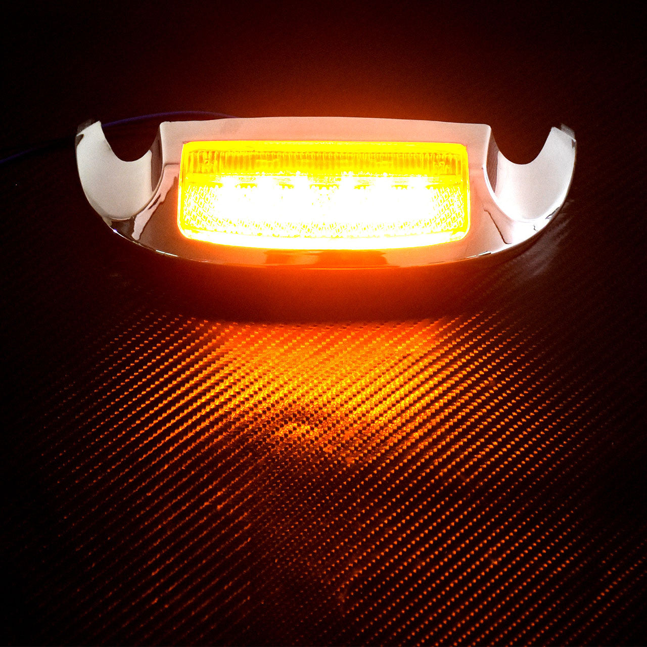 Front LED Fender Tip Amber Light Fit for Harley Electra Glide Road Glide 2009-up Q