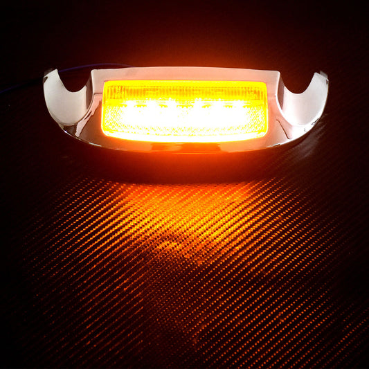 Front LED Fender Tip Amber Light Fit for Harley Electra Glide Road Glide 2009-up Q