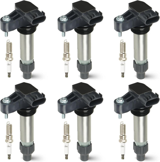6Pcs Ignition Coils + Iridium Spark Plugs for Cadillac ATS CTS SRX STS XTS 3.6L