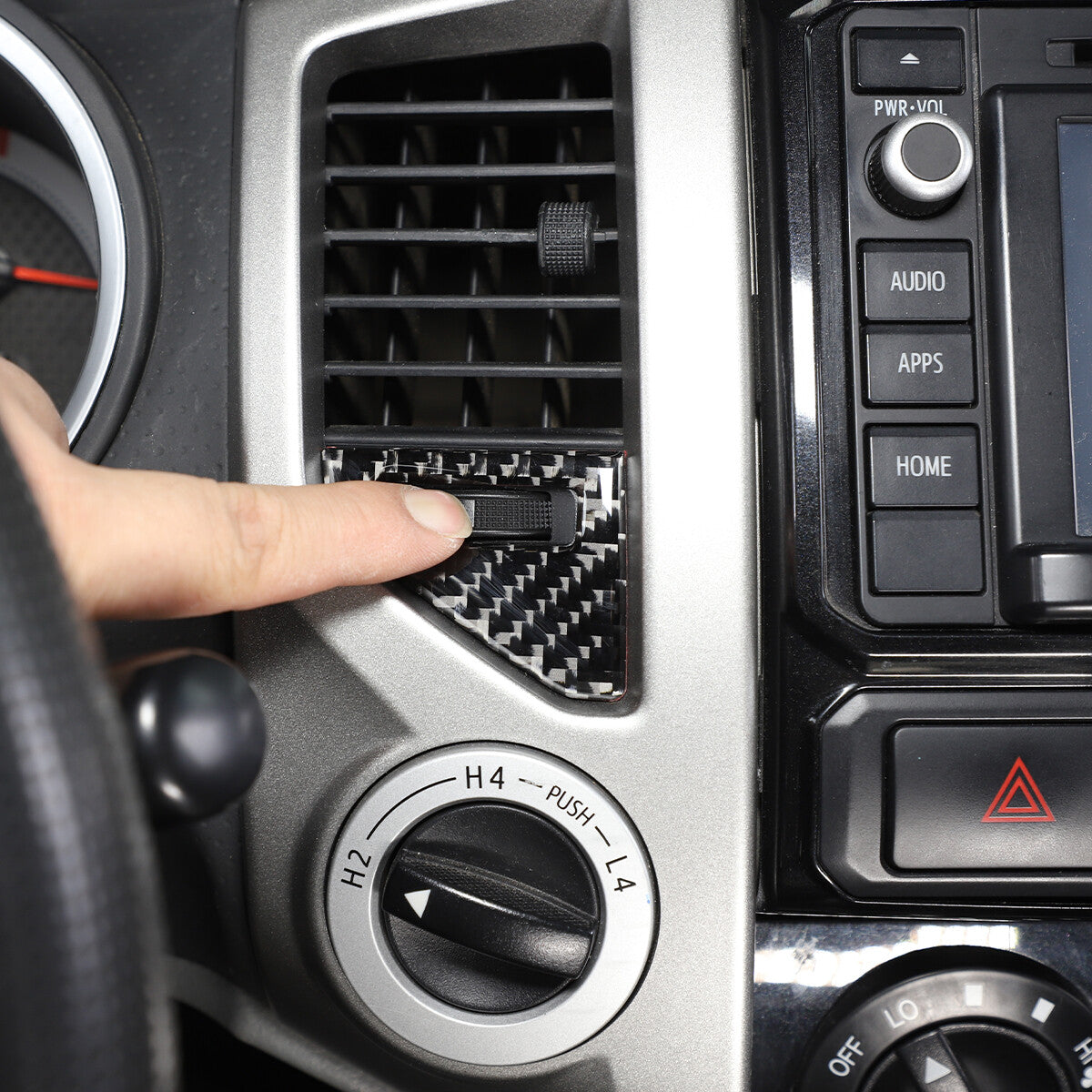 Carbon Center Control Air Socket Decal Trim for Tacoma 2011-2015 - v