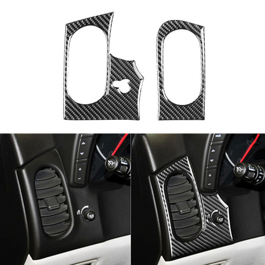 2X Carbon Fiber Side Vent Outlet Cover Trim for Chevrolet for Corvette C6 2005-2007