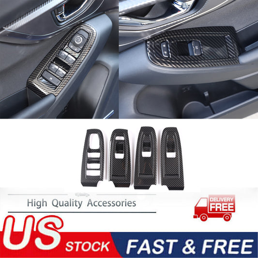 ABS carbon fiber door handles and window lifter cover trim for Subaru WRX 2022-2024 n
