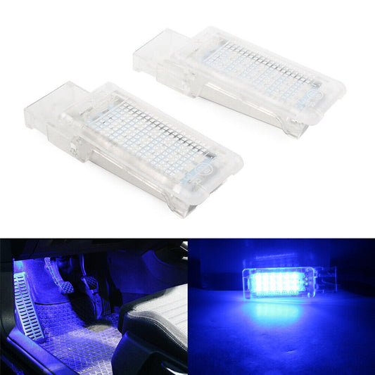 for VW Golf6 2009-2013 for Jetta 2006-2008 for SKODA 2x Blue 12V LED Footwell Light Lamp
