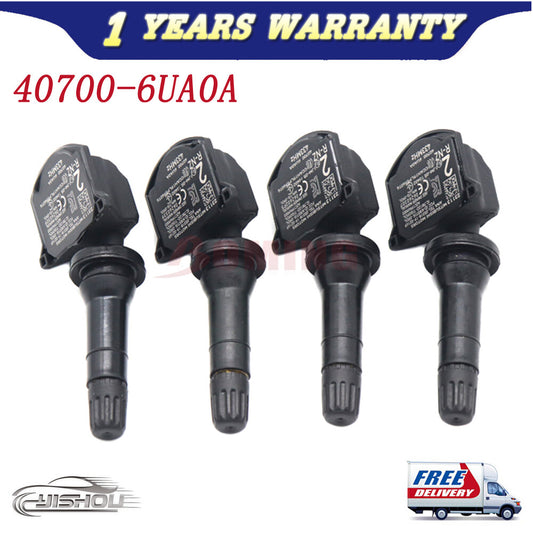 4pcs x 40700-6UA0A New TIRE PRESSURE SENSOR MONITOR for Nissan TPMS 433MHz