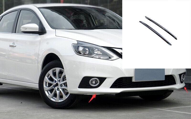 for Nissan Sentra Sylphy 2013-2019 Black Steel Front Bumper Side Spoiler Cover
