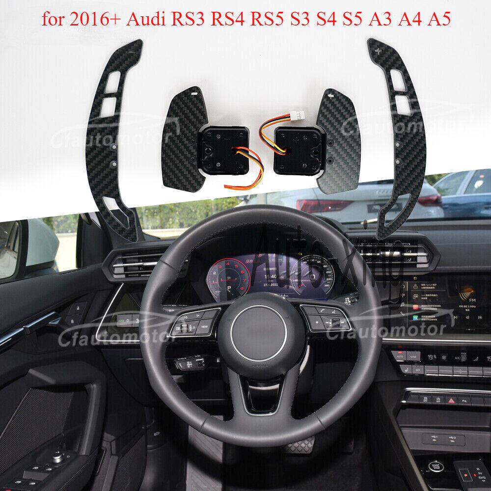 2 Sets Magnetic Carbon Shift Paddles for Audi RS3 RS4 RS5 S3 S4 S5 A3 A4A5 2016+
