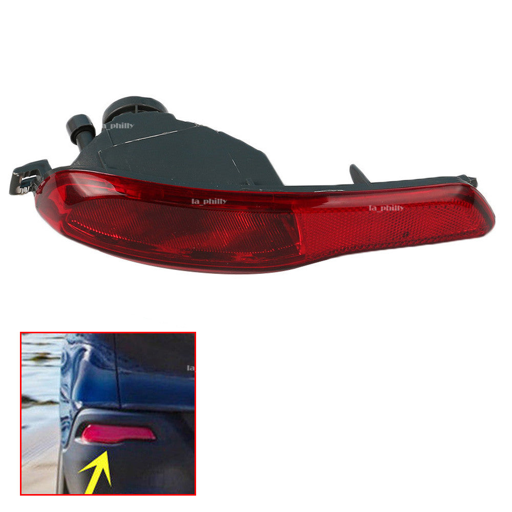 Left Red Rear Bumper Fog Light Lamp Reflector fit for Jeep Cherokee 2014-2018
