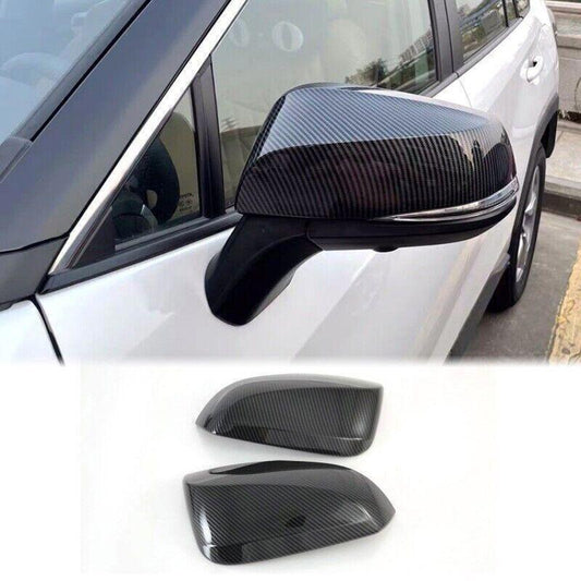 for Toyota RAV4 19-23 Carbon Fiber Rearview Side Wing Mirror Molding Cover Trim