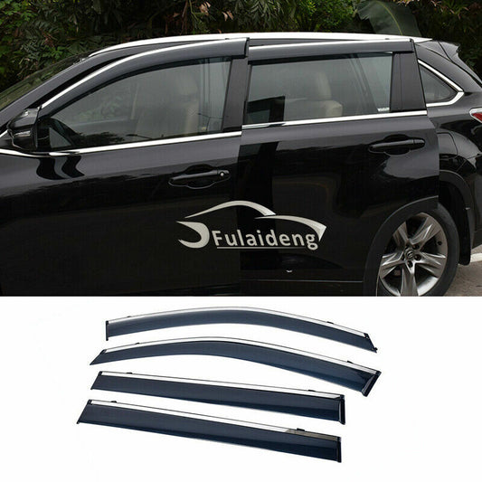 Window Visor Sun Rain Guard Vent Shade Deflectors for Toyota Highlander 2014-19