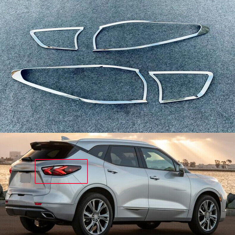 for Chevy Blazer 2019-2022 Chrome Rear Tail Light Lamp Molding Cover Trim Bezel