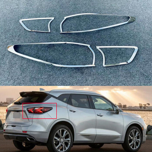 for Chevy Blazer 2019-2022 Chrome Rear Tail Light Lamp Molding Cover Trim Bezel