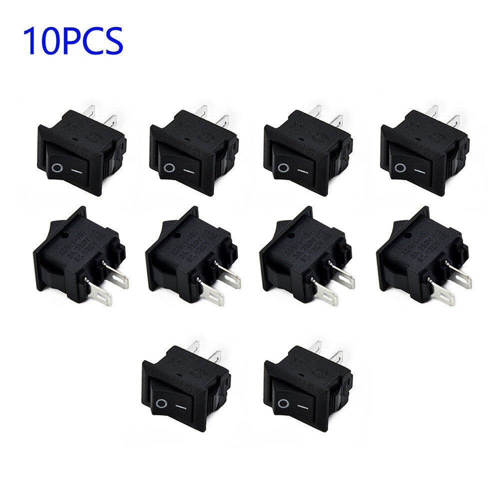 10Pcs Auto Car Truck Boat Round Rocker 250V 3A 2-Pin ON/OFF Toggle SPST Switches v
