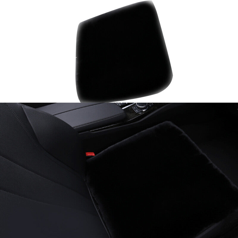 1-piece car for seat cushion/cover with black rabbit fur, warm and non-slip for winter use. n