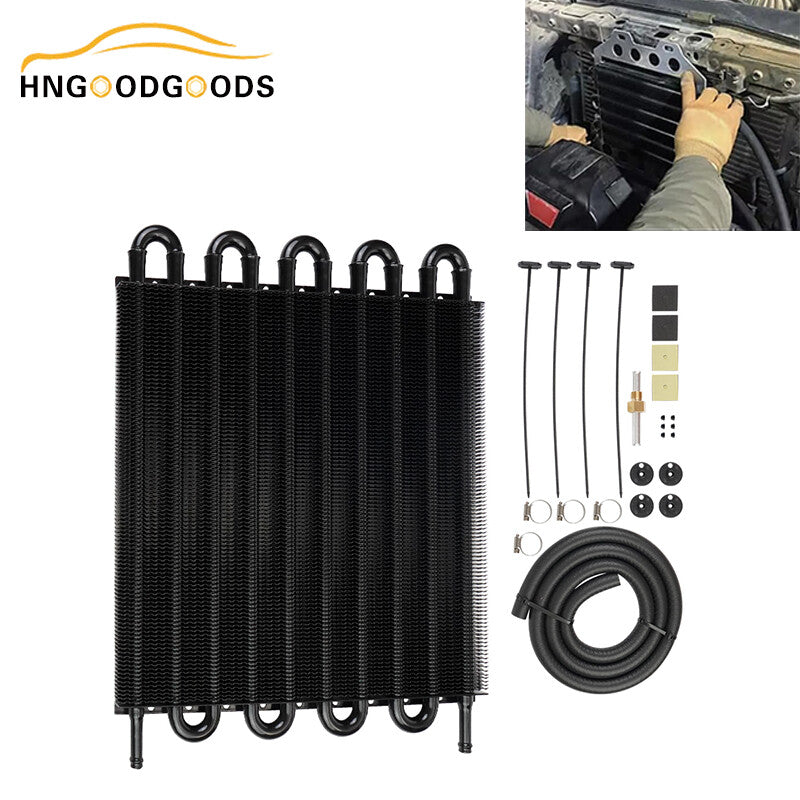 10 Pass/Rows Transmission Oil Cooler for 5/16 Inch Universal Pipe and Fin Cooler Kit