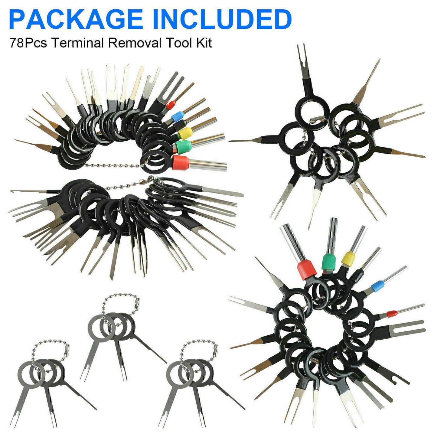 78x Wire Terminal Removal Tool Car Electrical Wiring Crimp Connector Pin Kit us