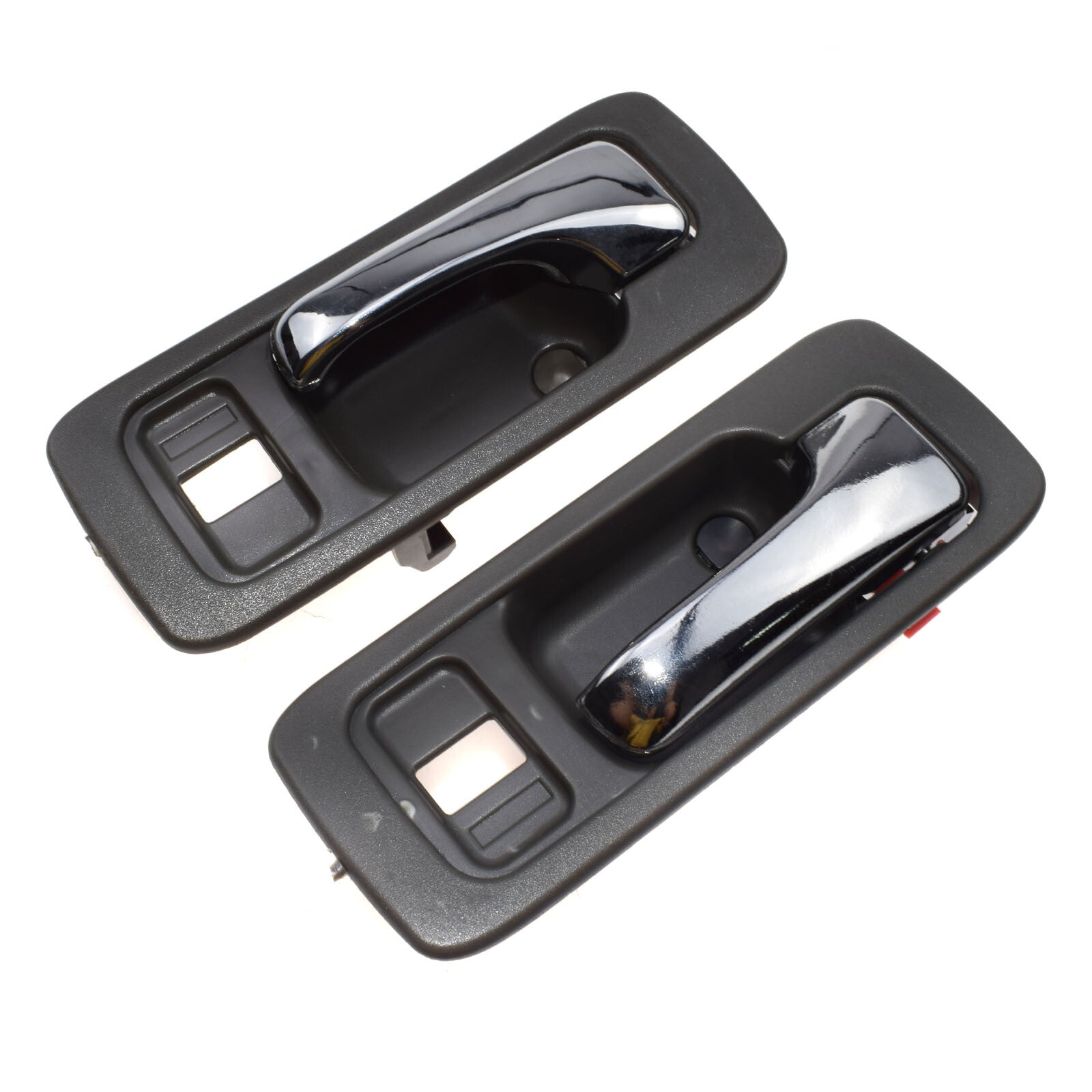 Gray Inside Door Handle Front Pair for 90-93 for Honda Accord 4 Door w/ Lock Hole n