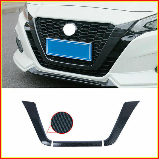 3p for Nissan Altima 2019-2022 Carbon fiber Front Bumper Grille Grill Cover Trim
