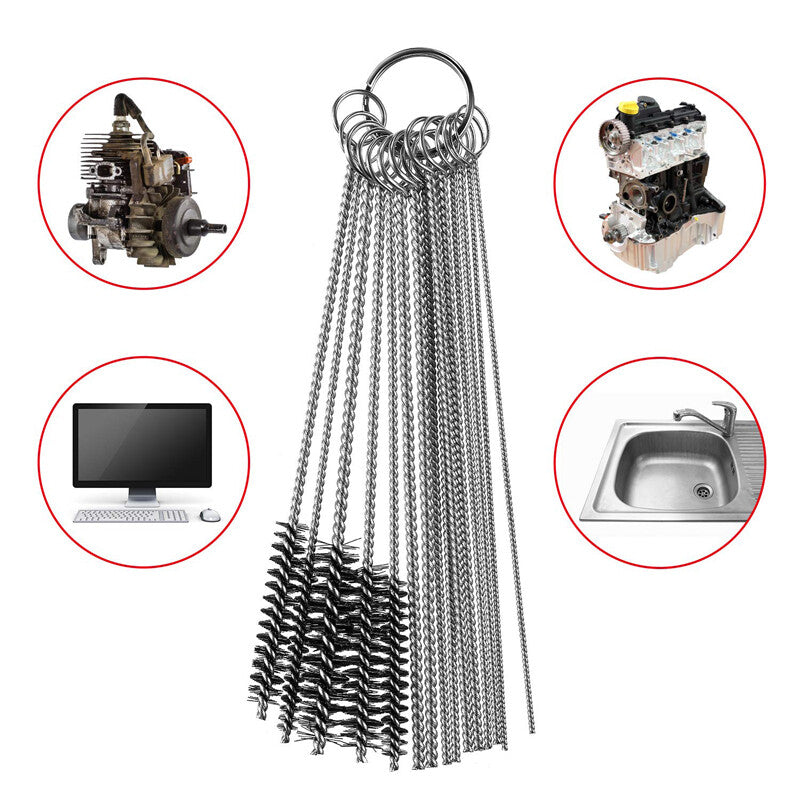 Automated oiler carbon sludge jetting removal kit with 10 needles and 5 brushes - n