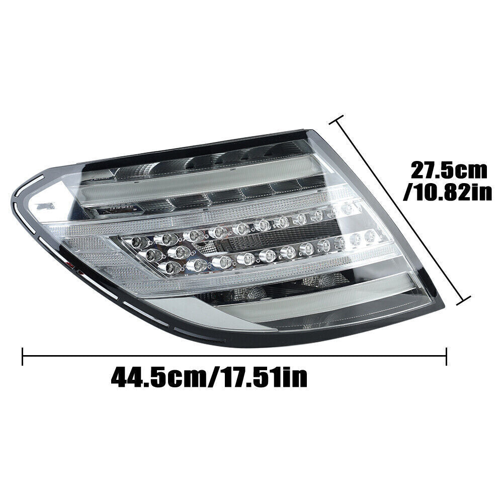 Two-pack of clear LED taillights suitable for 2011-2014 for Mercedes-Benz C-Class W204 rear lights.