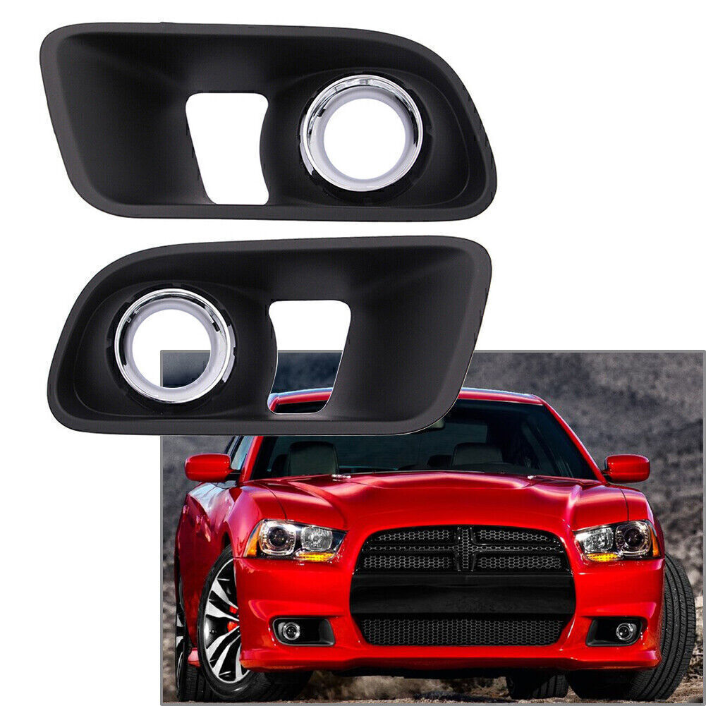 For 2012-2014 for Dodge Charger 2x Front Bumpe Fog Light Lamp Bezels Cover