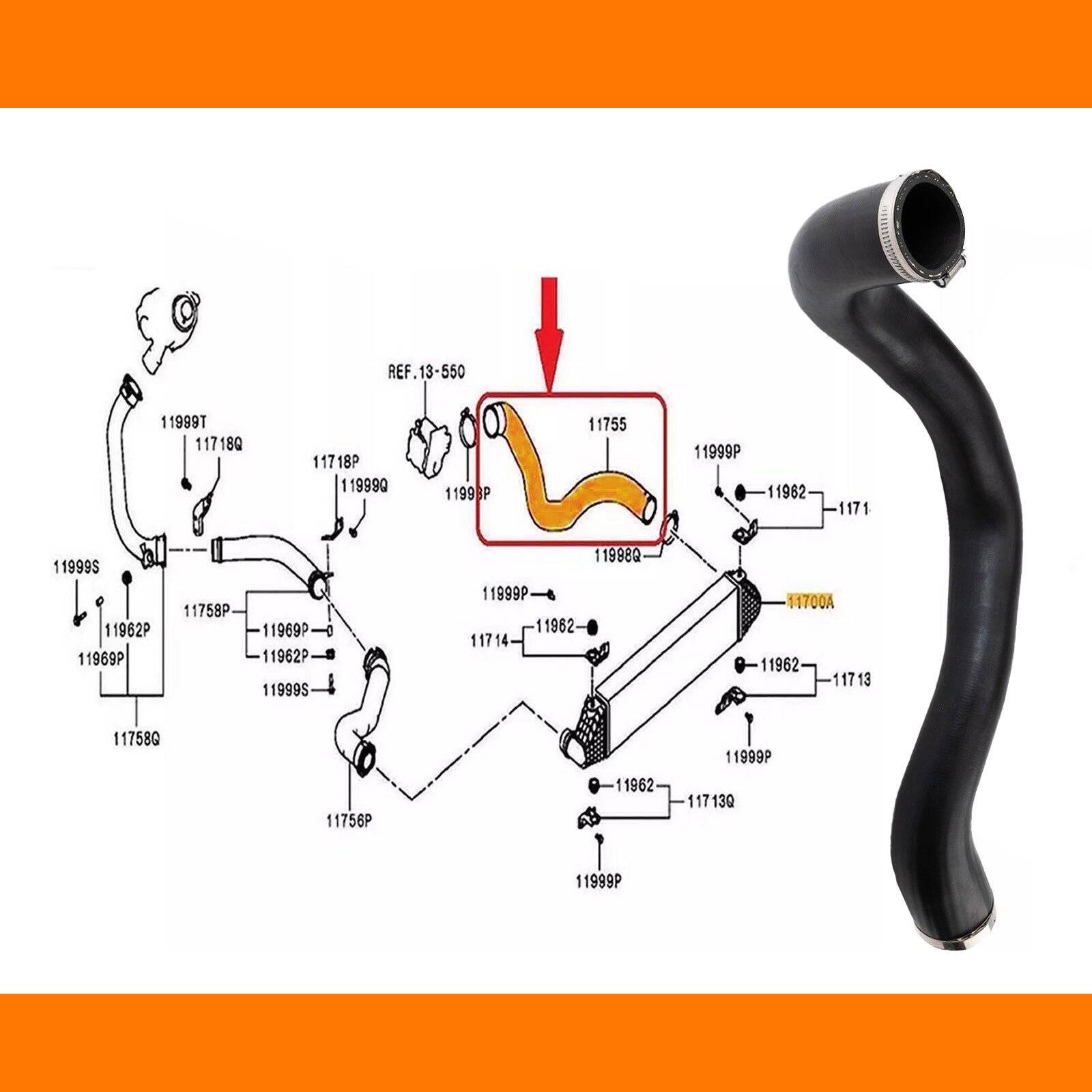 1505A568 Turbo Intercooler Hose Fits for Mitsubishi Outlander 2.2Di D 150Hp AU