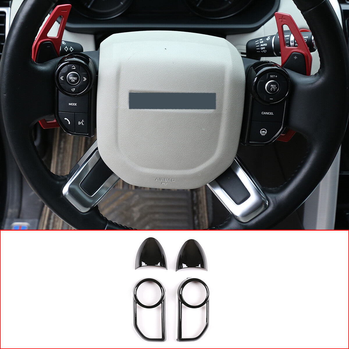 Glossy black steering wheel button cover for Range Rover Sport/Vogue 13-17 LR5- n