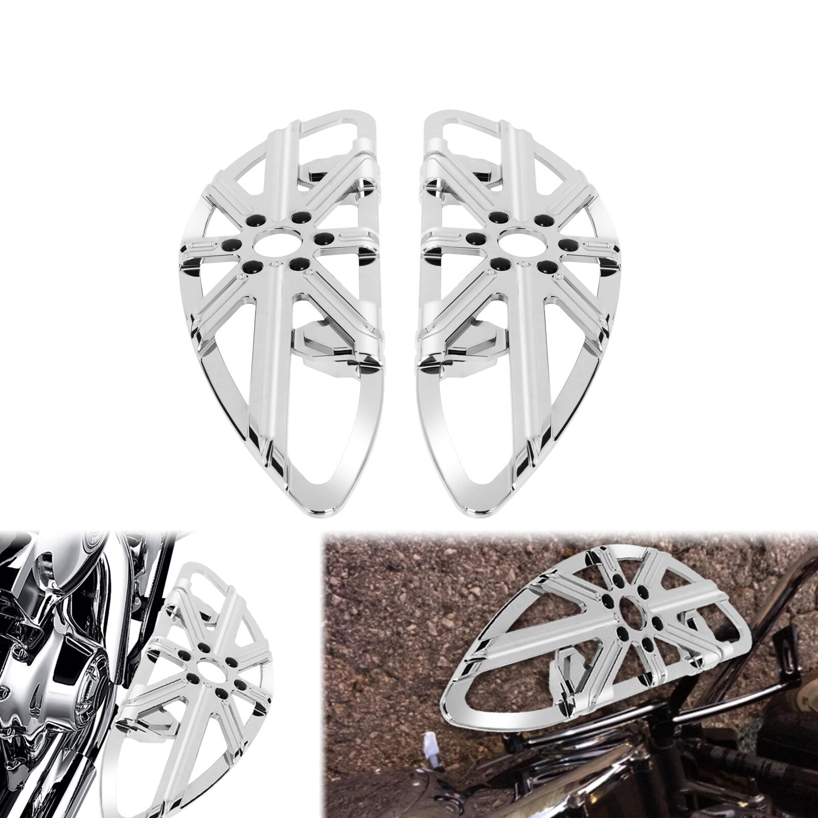 Chrome Driver Non-Slip Floorboards Footboard for Harley Road Electra Glide 86-23